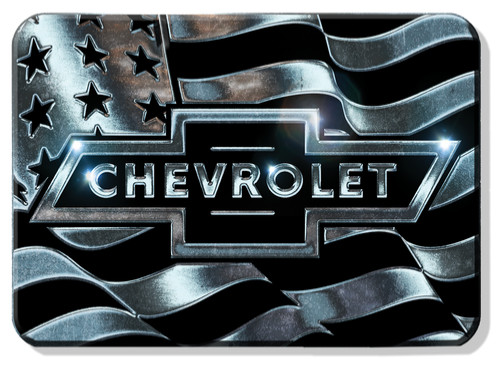 Chevrolet Chevy Metal Flag Logo Sign Refrigerator Magnet Decor 2.5 x 3.5 Inch