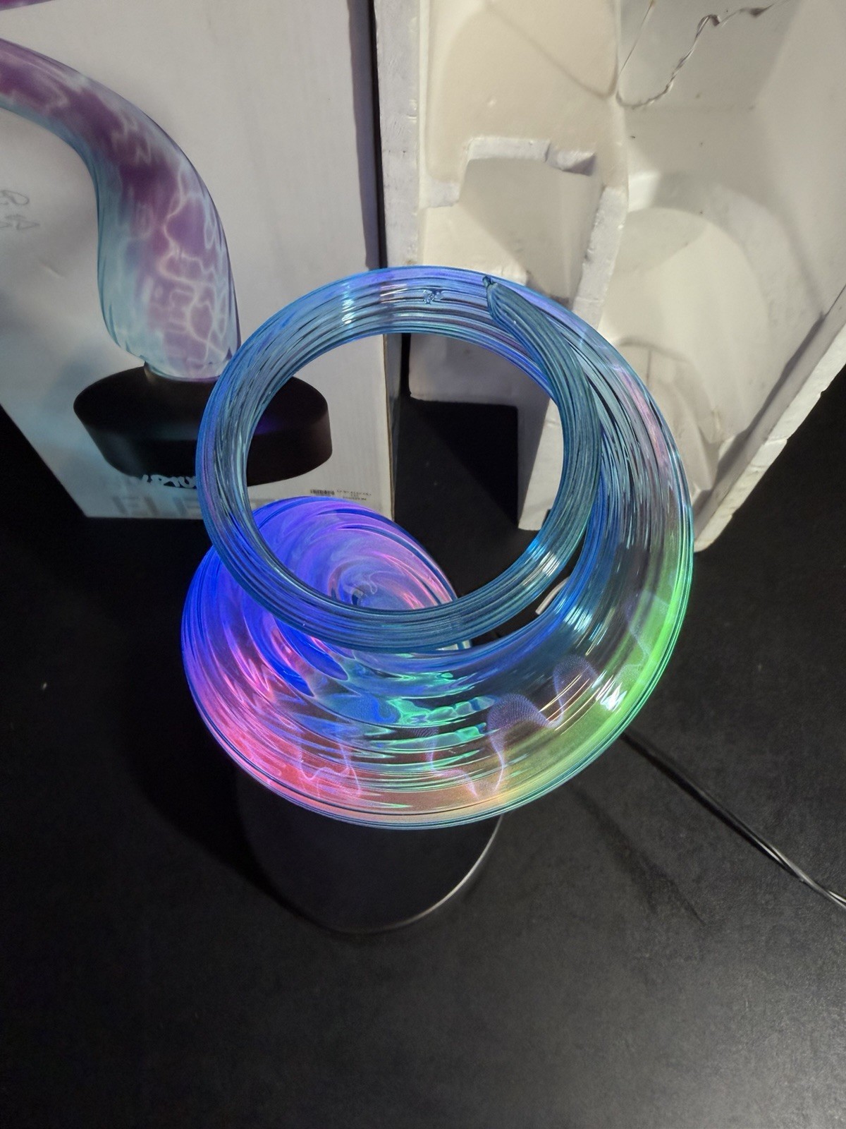 RARE Multi-Color Lumisource Electra Spiral Sculpture Plasma Motion Lamp Light