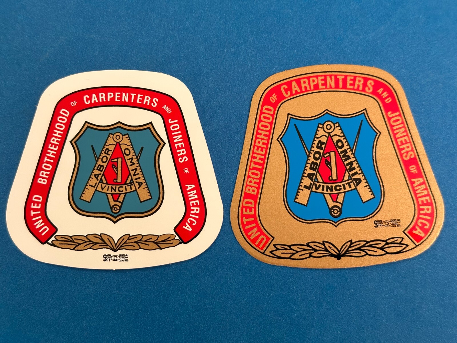 UNITED BROTHERHOOD of CARPENTERS FULL COLOR HARD HAT DECALS Union Made In USA