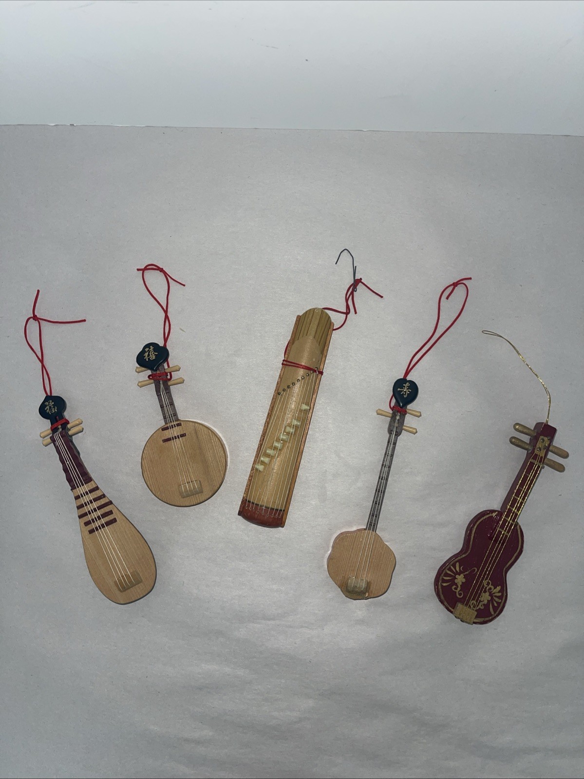 Chinese Musical Instruments Miniature Vintage Wooden Set Of 5￼