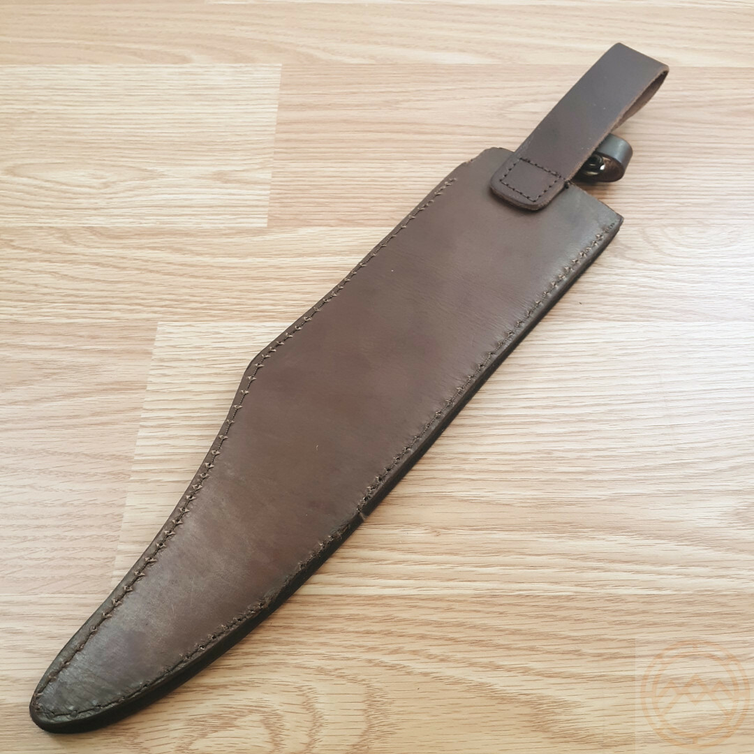 Primitive Bowie Fixed Knife 13.25″ Stainless Clip Point Blade Brown Wood Handle