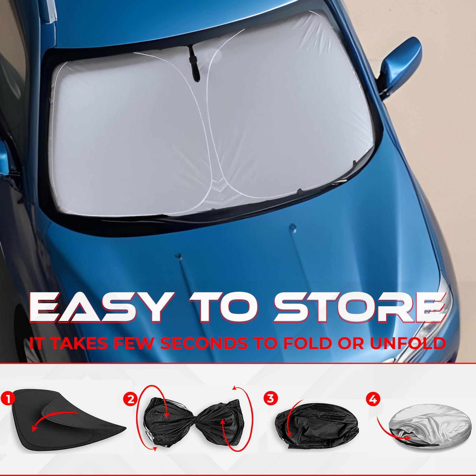 Autotech Park Foldable Sunshade Compatible with 2010-2019 Jaguar XJ Sedan, UV…