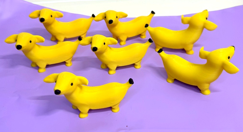 **3D PRINTED BANANA DACHSHUND WEINER DOG Figurine** new without tag