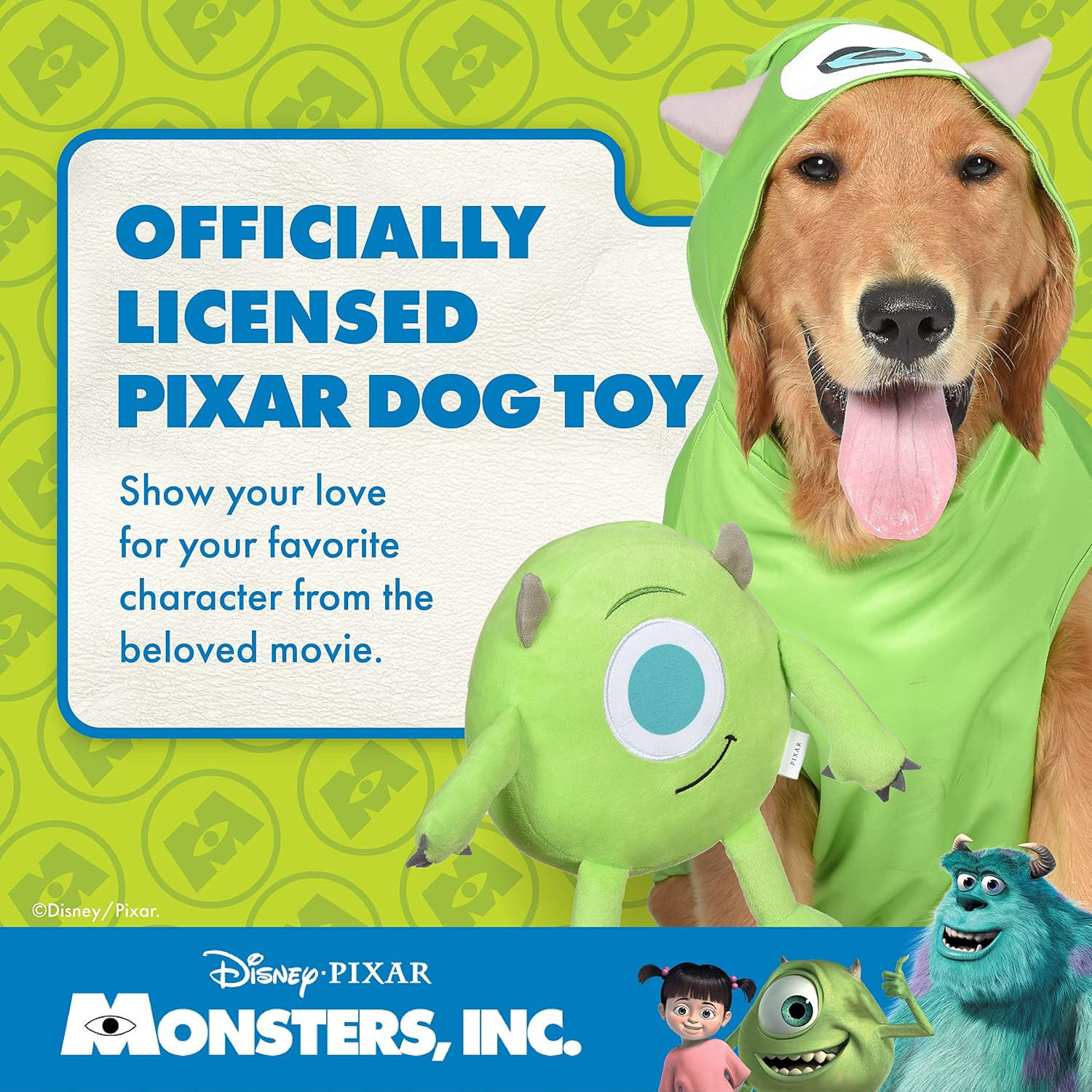 for Pets Mike 9” Plush Toy for Dogs | Mike Wazowski Plush Dog Toy |