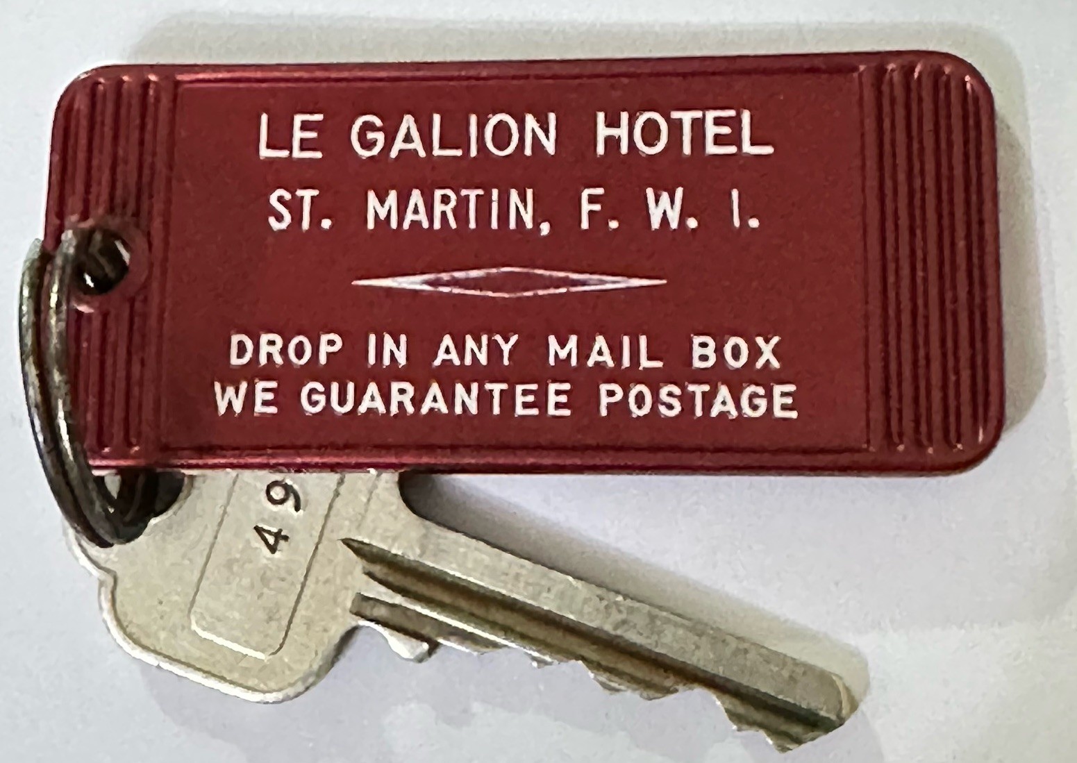 Le Galion Hotel St. Martin French West Indies Hotel Room Key Fob