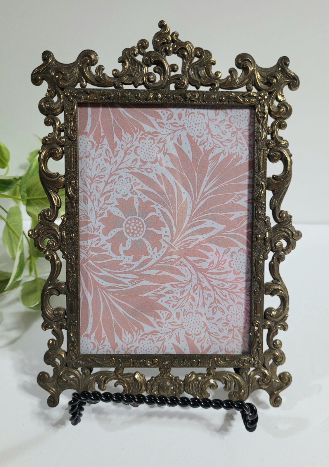 Vintage Solid Brass Depose Picture Frame Made In Italy Ornate Rococo 3.5×5.5 pic