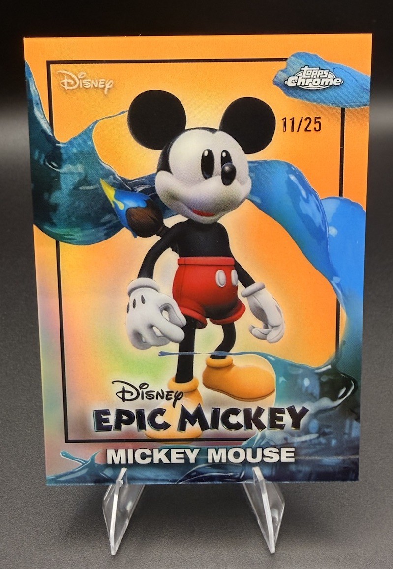 2026 Topps Disney Neon #EM-20 Mickey Mouse Epic Mickey Orange Refractor /25