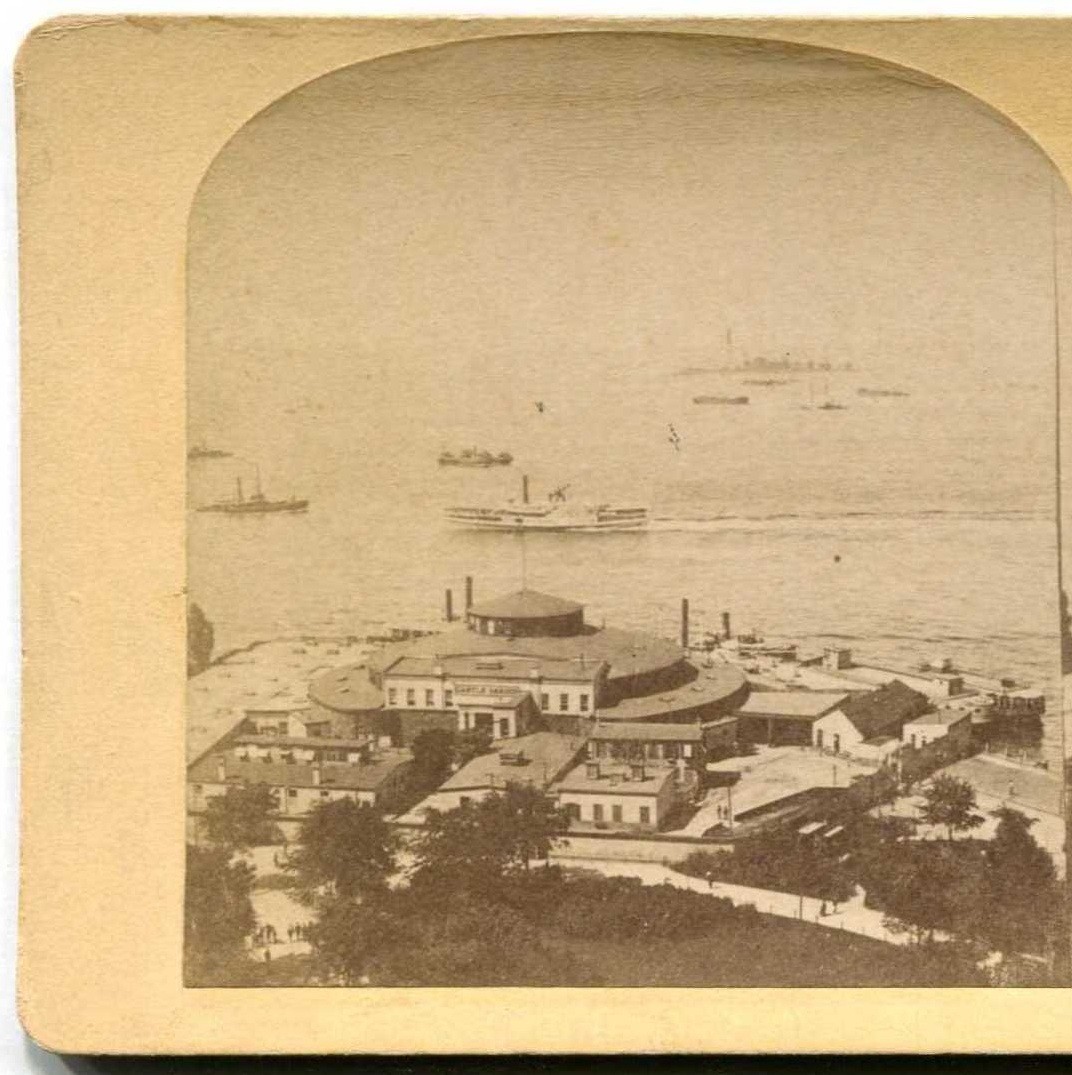Castle Garden Waterfront, c1870, New York, New York, Famous Places, Stereoview