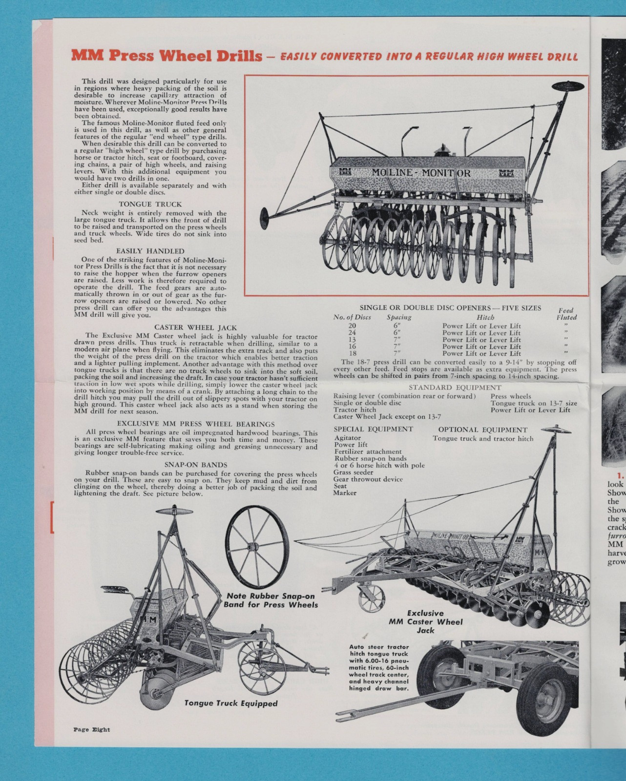 MINNEAPOLIS-MOLINE MOLINE-MONITOR DRILLS 12 PAGE BROCHURE 86540-V