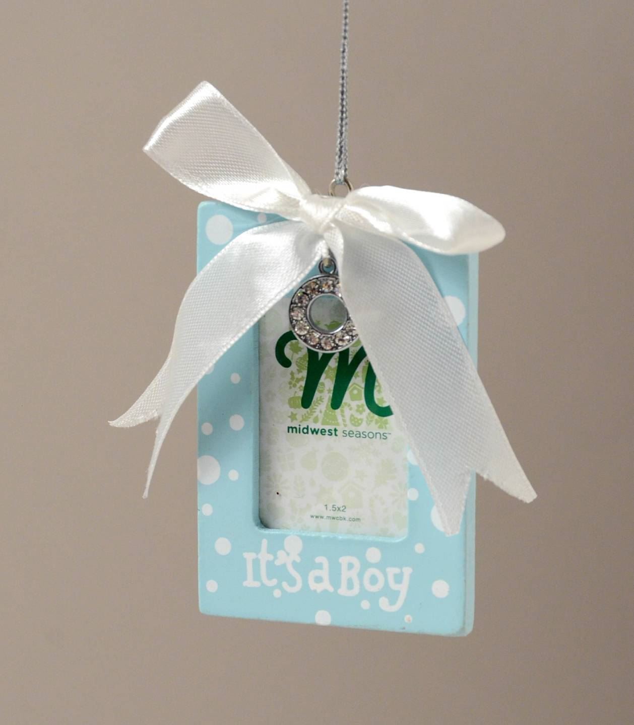 IT’S A BOY BLUE PHOTO FRAME CHRISTMAS ORNAMENT NEW