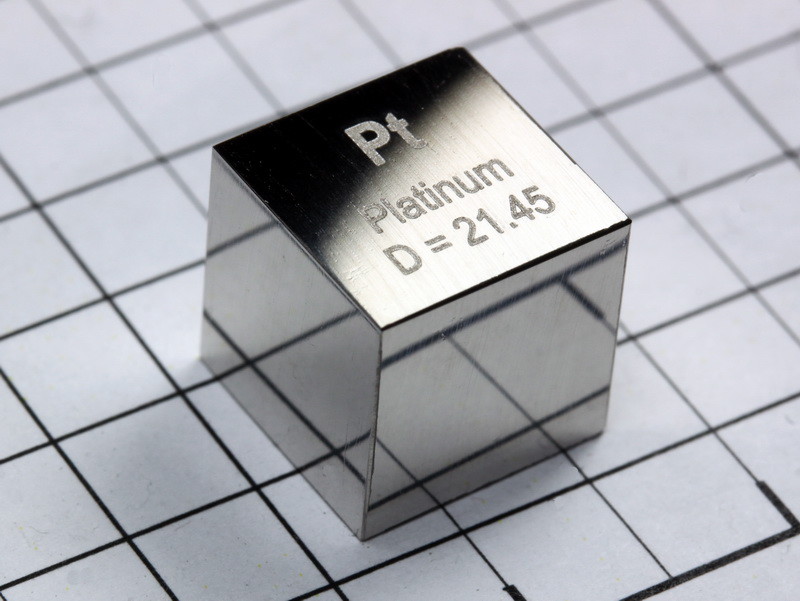 Solid Platinum metal density cube ultra precision 21.45 grams – 99.99% purity