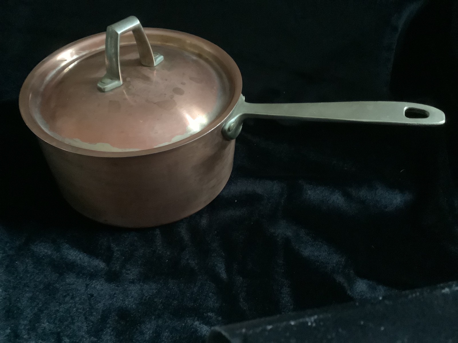 Paul Revere copper cookware cooking pan 2 quarts, brass handle
