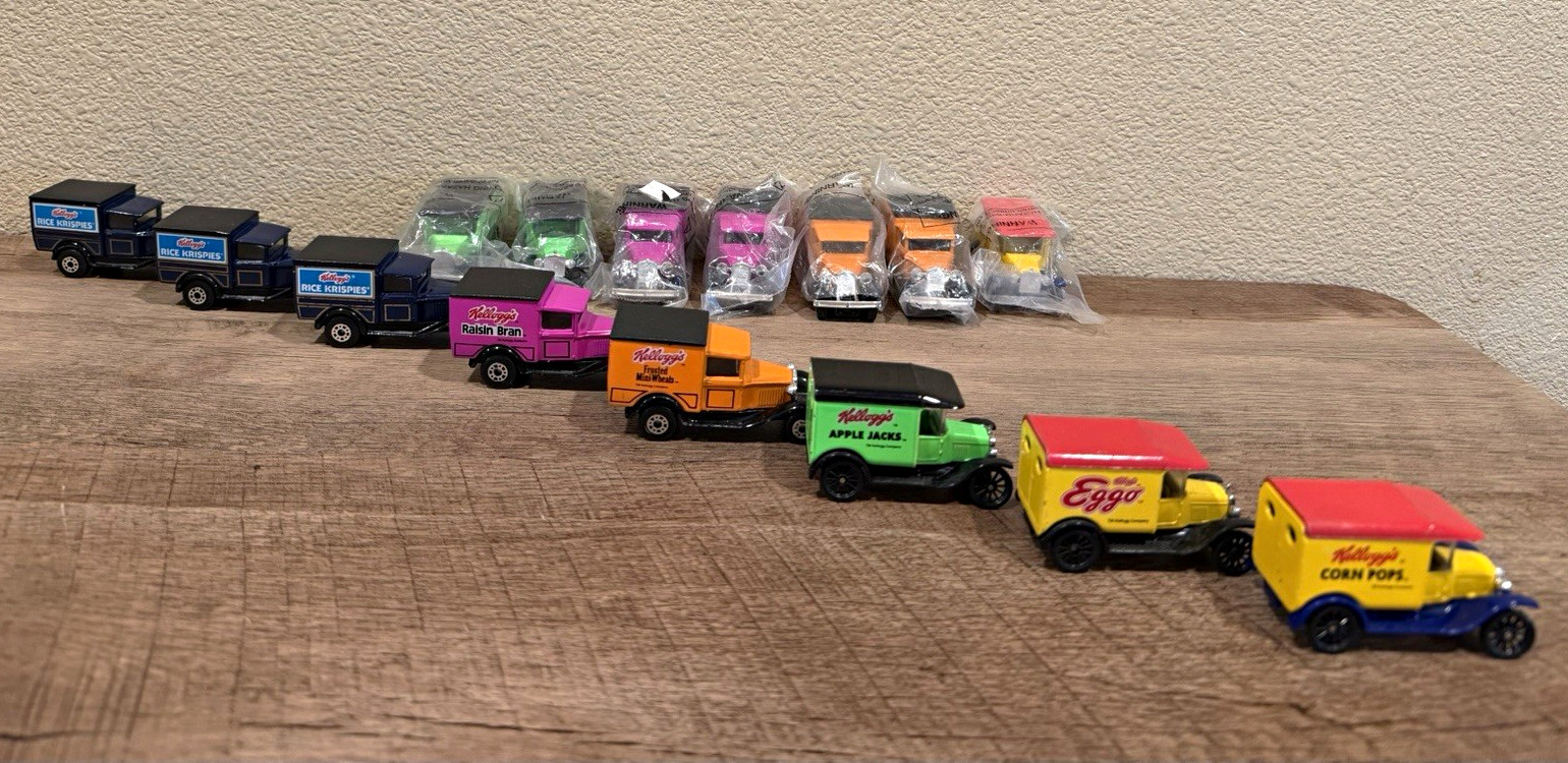Matchbox Kellogg Cereal Advertising Diecast Toy Delivery Truck Lot 15 In Total