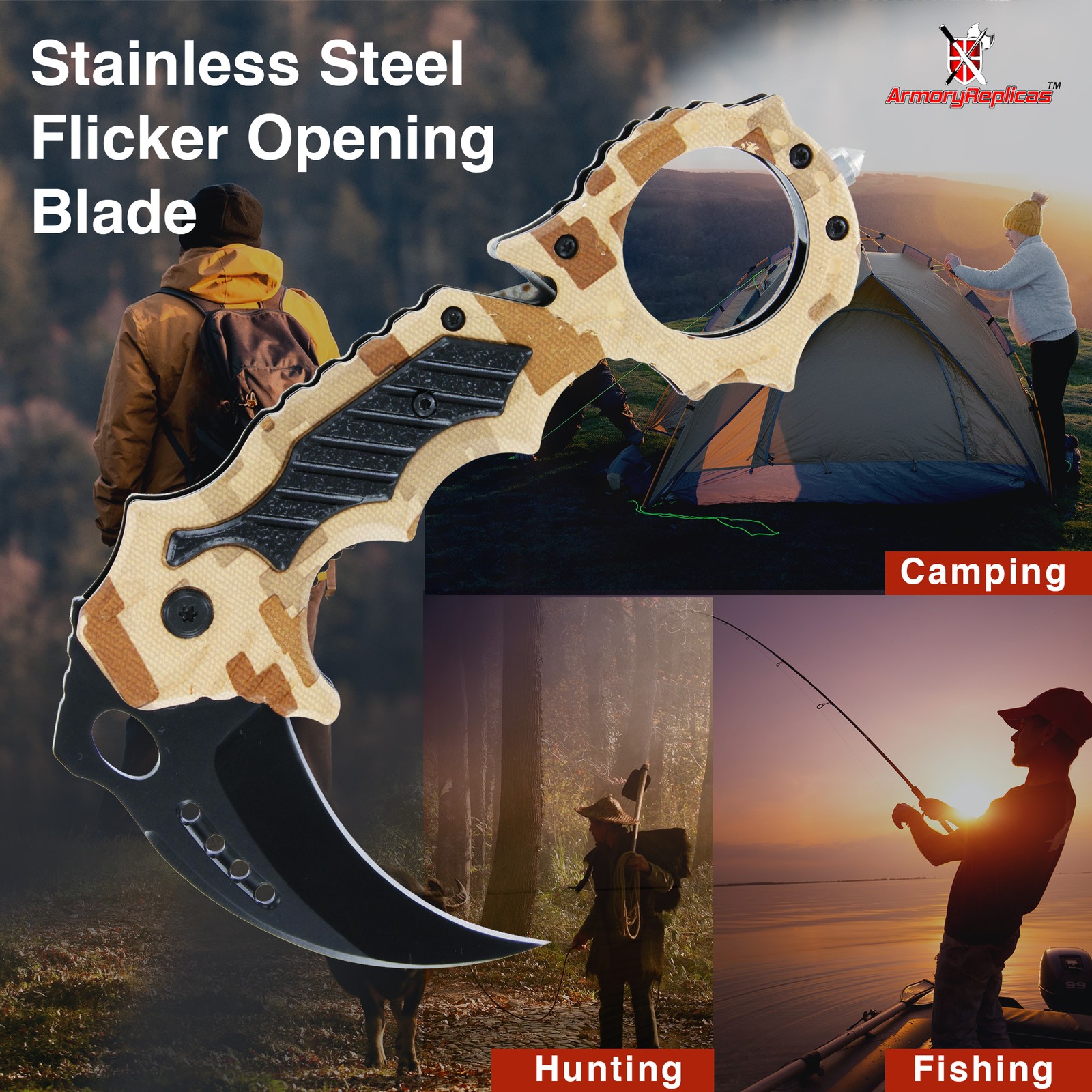 KARAMBIT Spring Assisted Tactical Folding Knife Emergency Blade Pocket Open