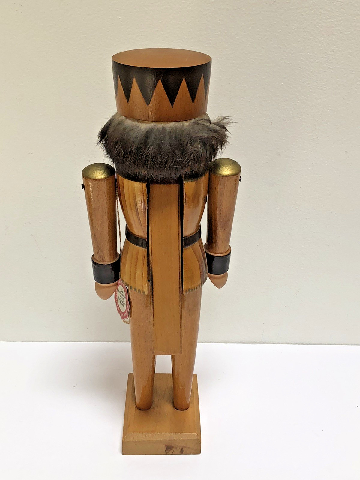 VINTAGE Handbemalt West German Nutcracker 14″ Natural Wood Soldier w/Tag!