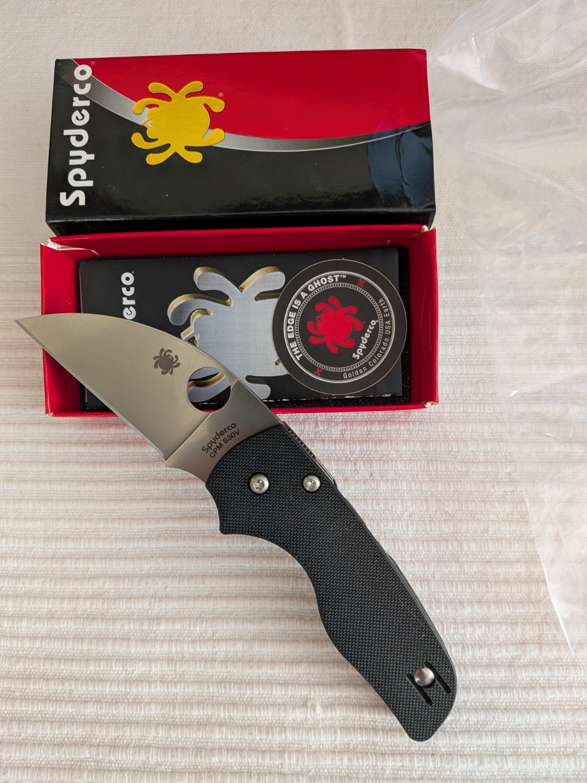 Spyderco Knife Lil’ Native – Wharncliffe CPM-S30V blade – Black G10 Handle NEW