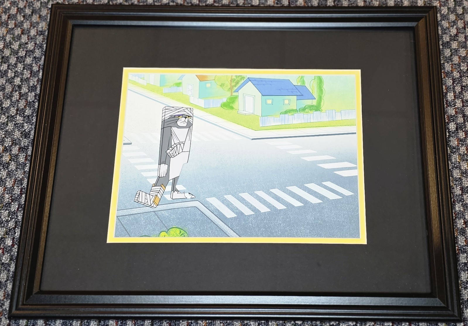 1960s MGM CHUCK JONES TOM & JERRY PRODUCTION ANIMATION CEL OF TOM FRAMED ON OBG