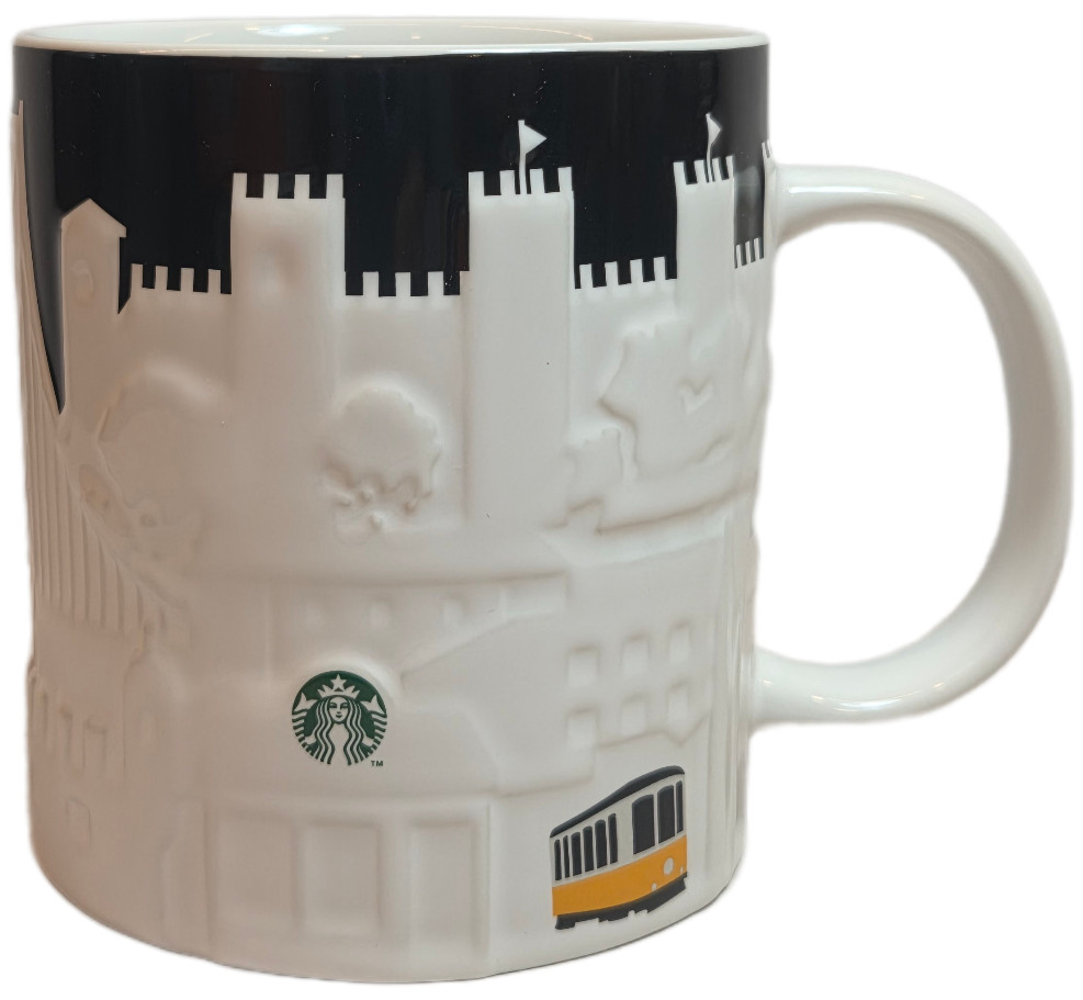 Starbucks 2023 Lisboa Lisbon Portugal Embossed 16 oz Mug Architecture Relief NWT