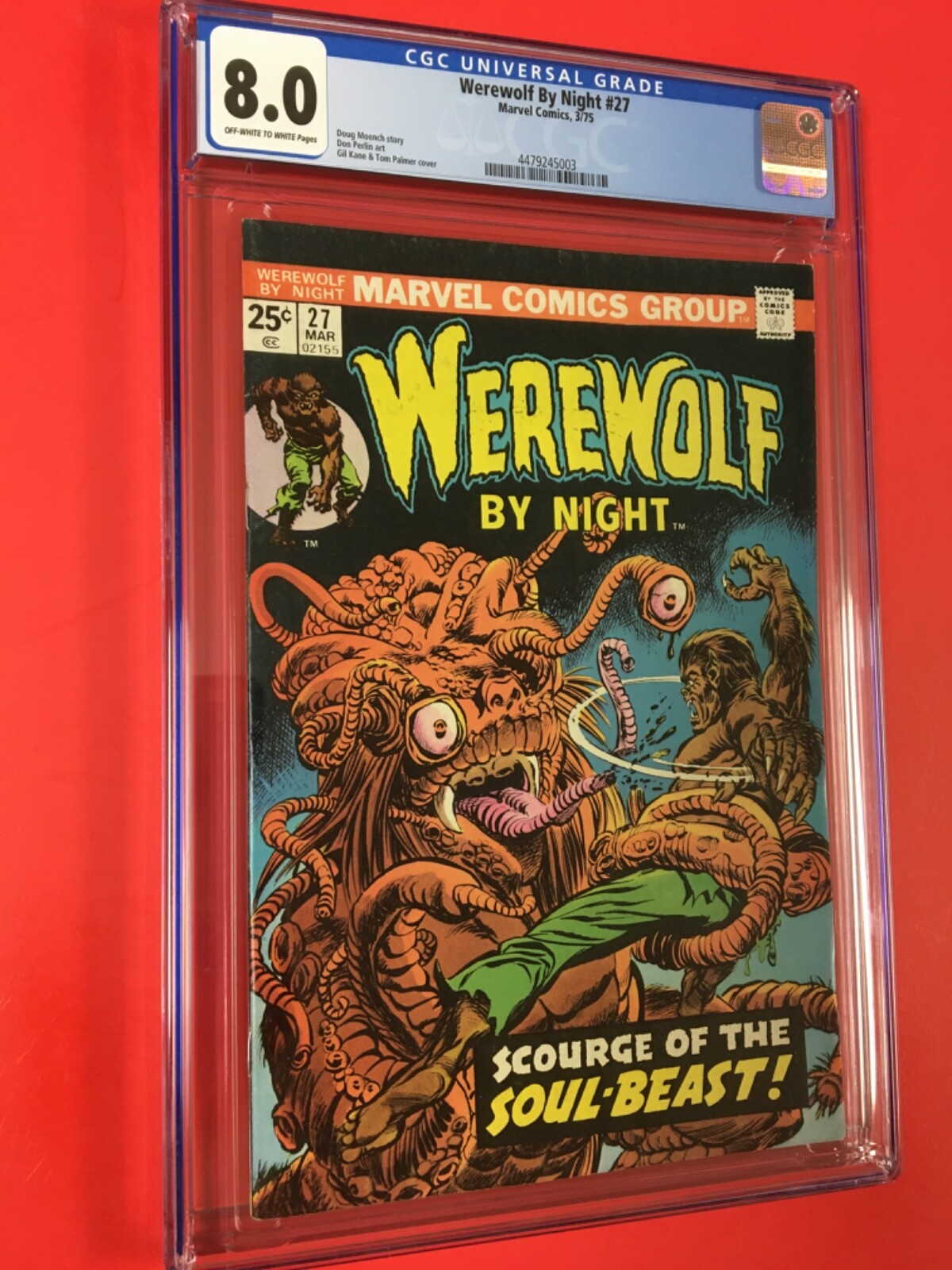 WEREWOLF BY NIGHT # 27 ( 1975) CGC 8.0 Dr. GLITTERNIGHT GIL KANE BEAUTY !!