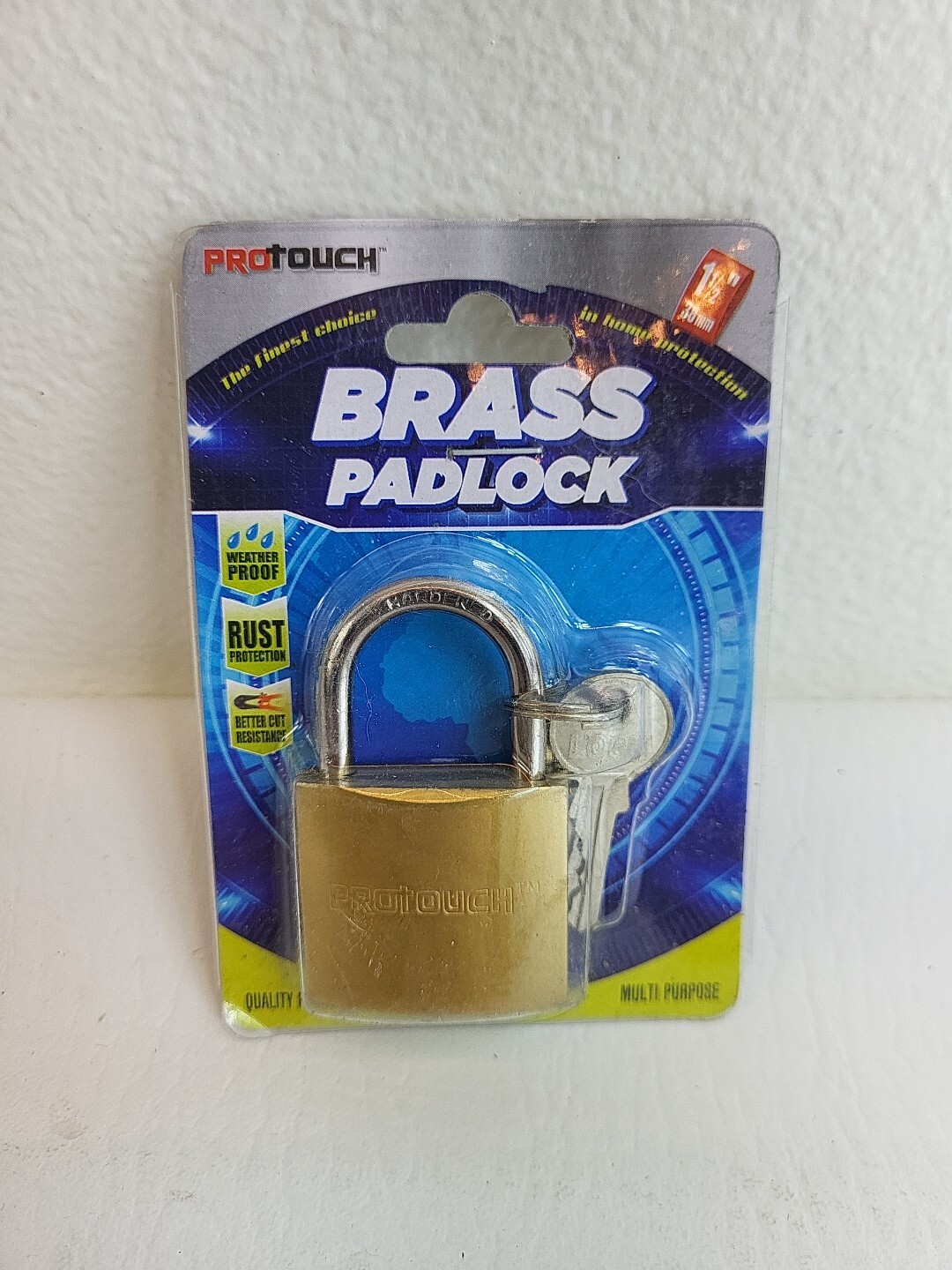 Protouch Brass Padlock 2 Keys Lock 1.5 in 38mm Wide Weather Proof New