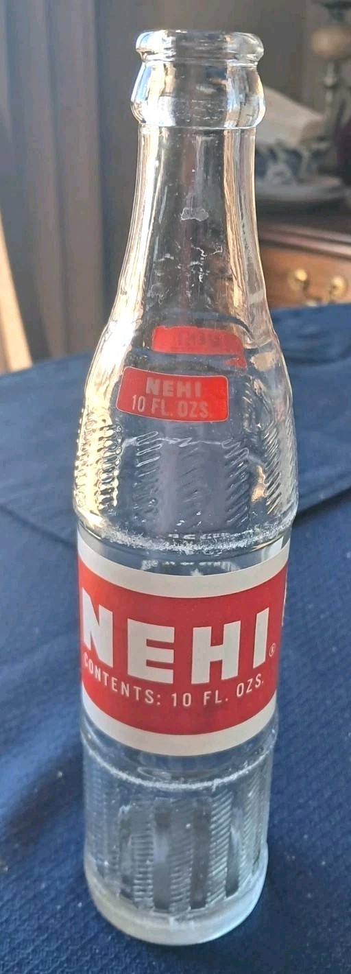Vintage 1950s-1960s Nehi 10oz ACL Soda Bottle Red/White Label