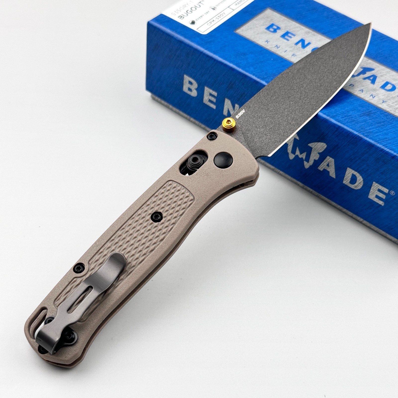 Benchmade Bugout 535GRY-1 CPM-S30V Gray Blade Ranger Green Grivory Folding Knife
