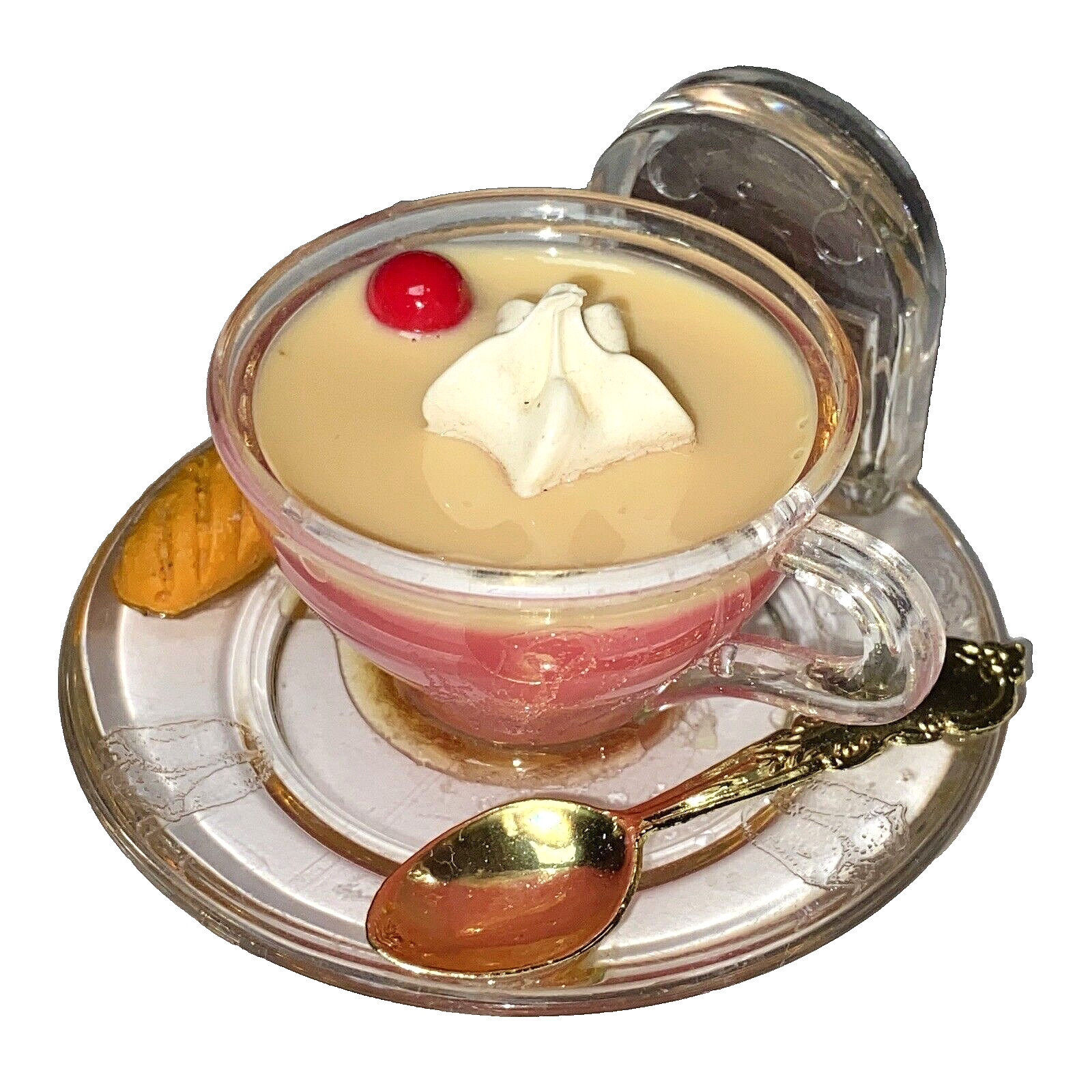 Vtg Fridge Magnet Coffee Kitchen Home Beverage Drink Croissant Cup Decor k