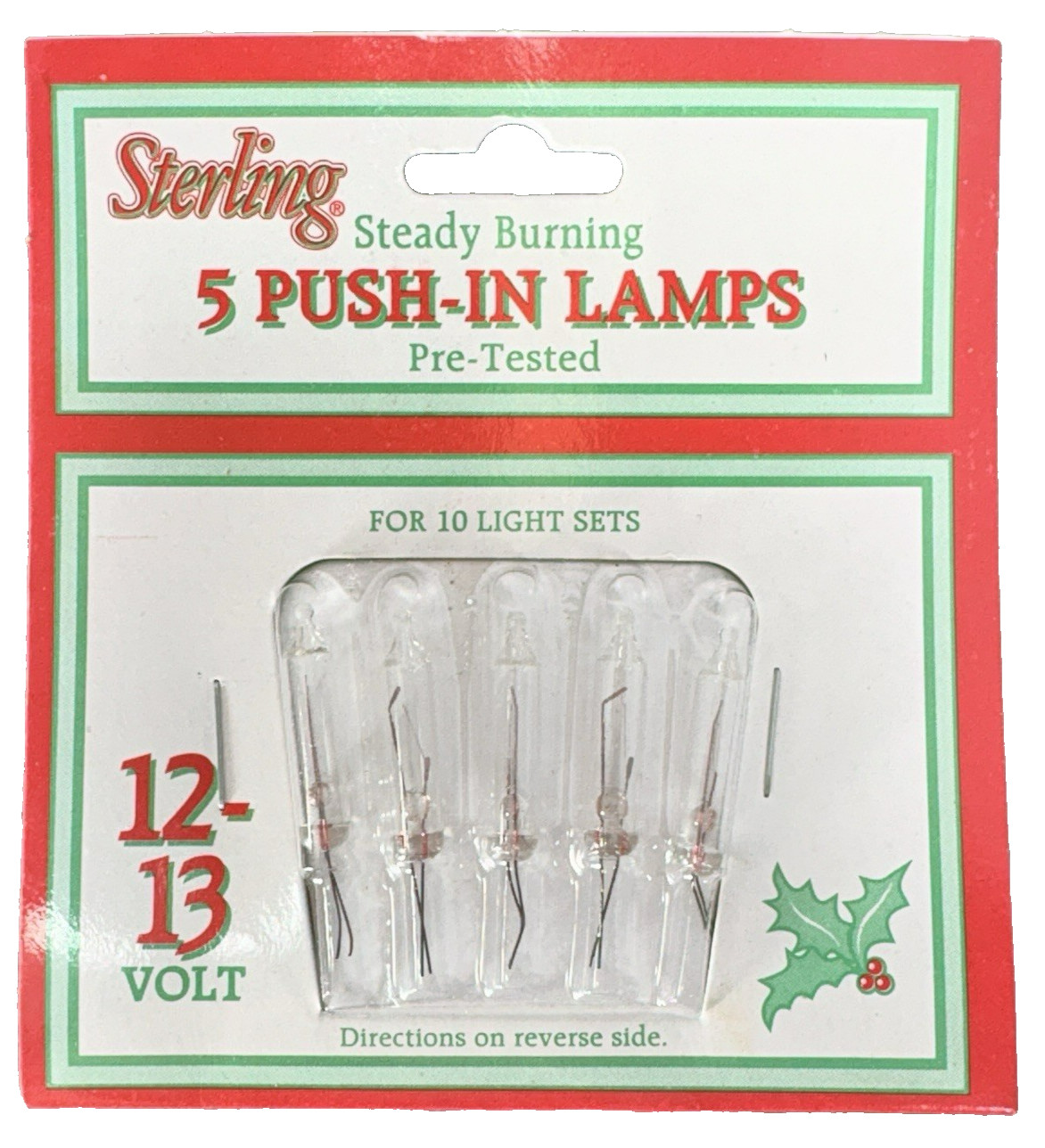 12 volt Christmas Light Bulbs CLEAR White Mini for 10 Count Light String Vintage