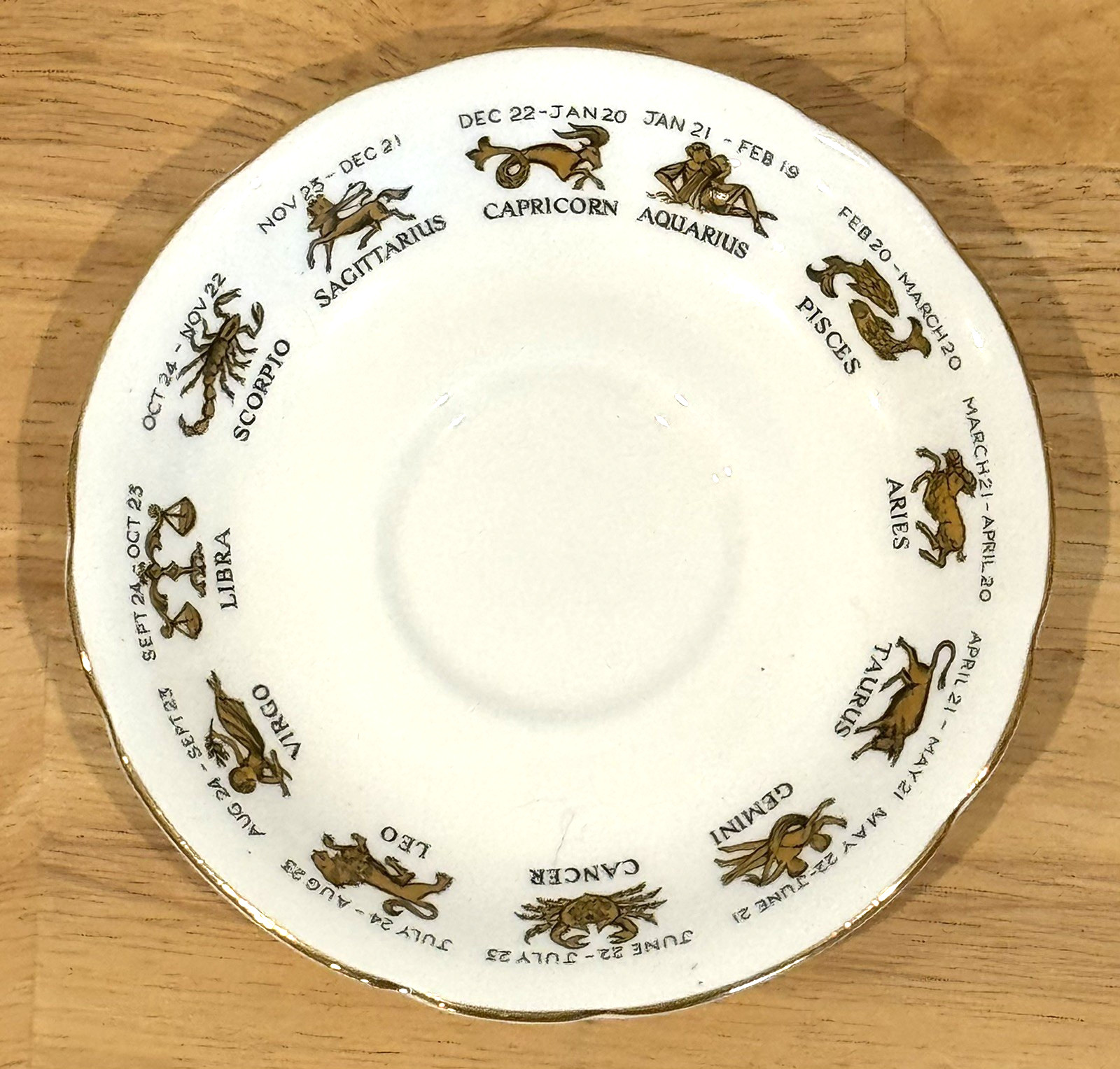 Vintage Signs of The Zodiac Regal Bone China England 5.5″ Tea Saucer