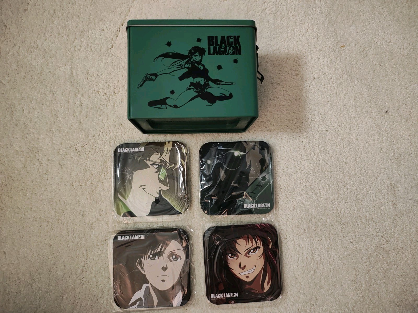 Black Lagoon Anime Lootcrate Exclusive Coaster Set and Decorative Tin funimation