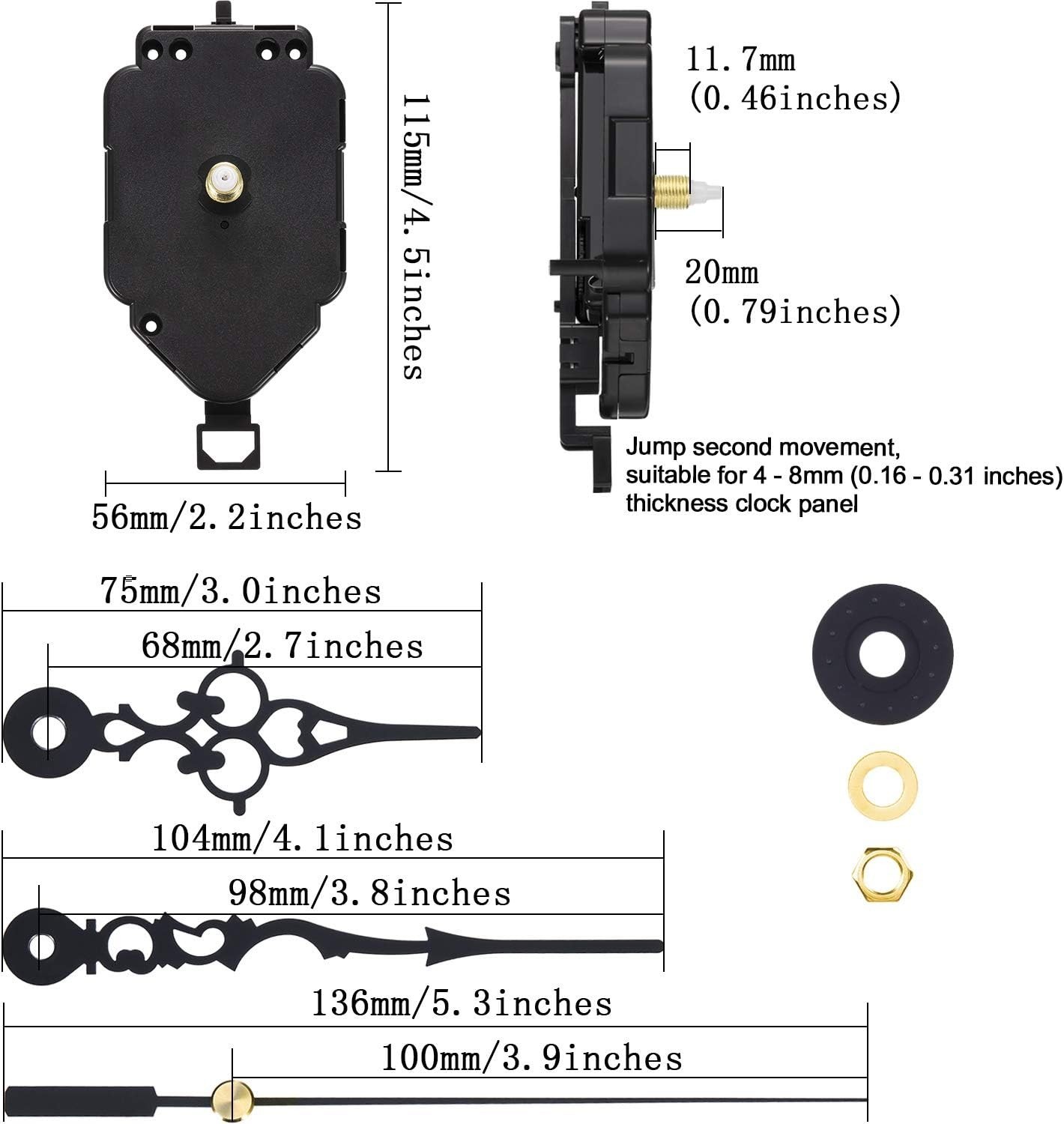 Frameless Quartz Clock Movement Kit with Silent Pendulum – Easy Installation