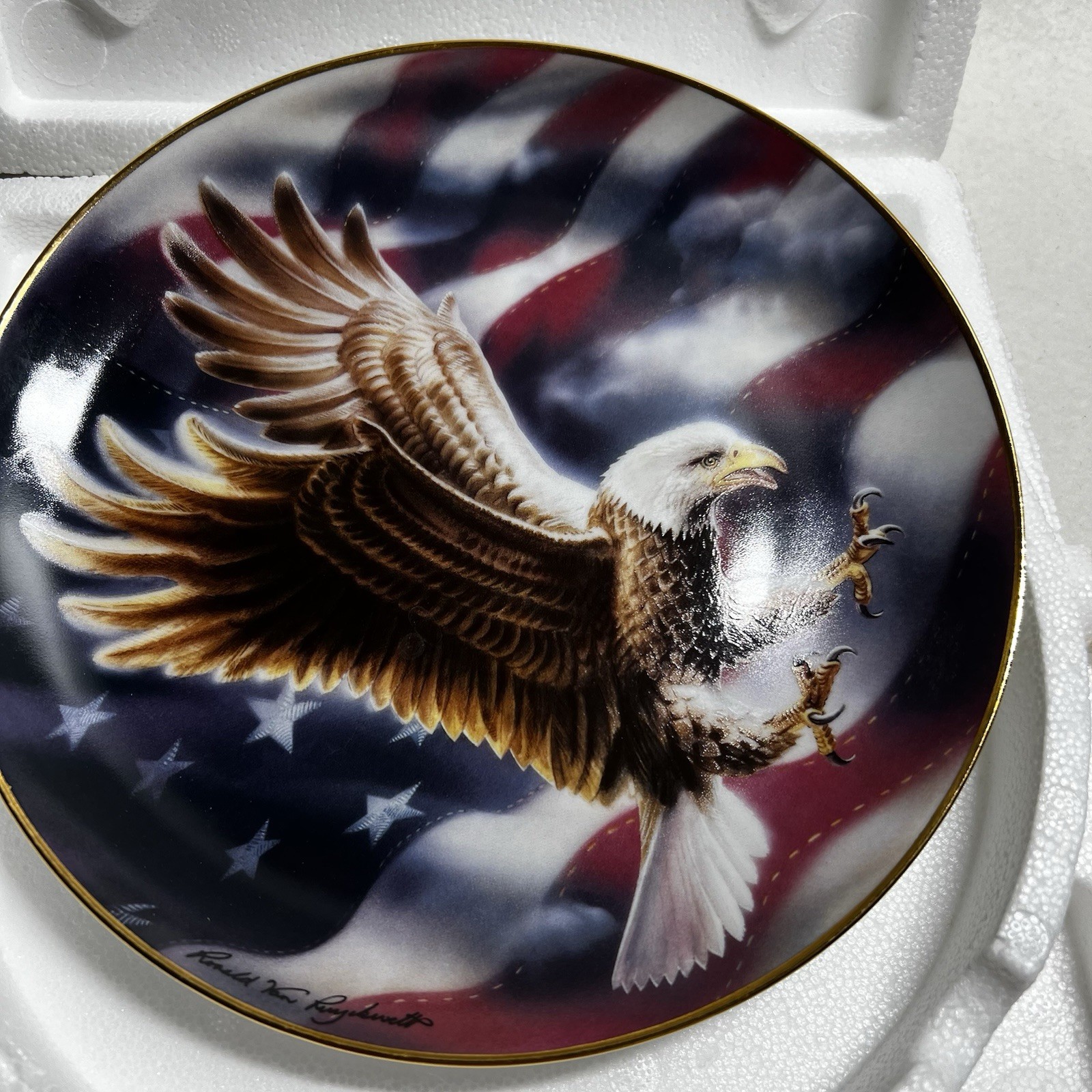 Franklin Mint 1991 The American Eagle Collection Plate by R. Van Ruyckevelt EUC
