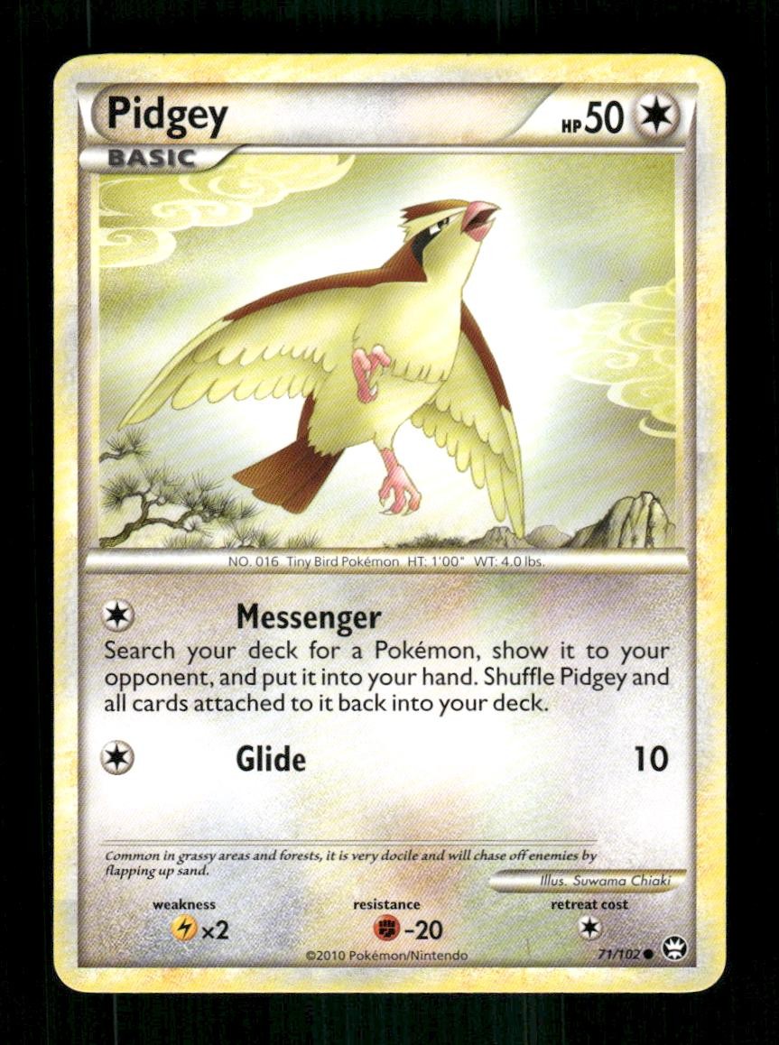 Pidgey 71/102 Common HGSS Triumphant Pokemon LP Suwama Chiaki