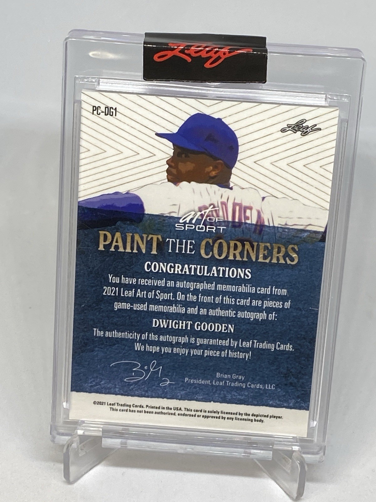 2021 Leaf Art Of Sport Dwight Gooden AUTO Game Used Jersey Relic 3/8 GAME USED