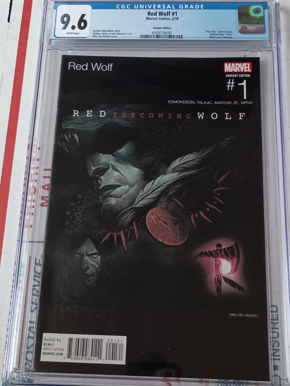 RED WOLF #1 CGC 9.6 hip hop Variant METHOD MAN TICAL BEST HIP HOP COVER OF ALL!