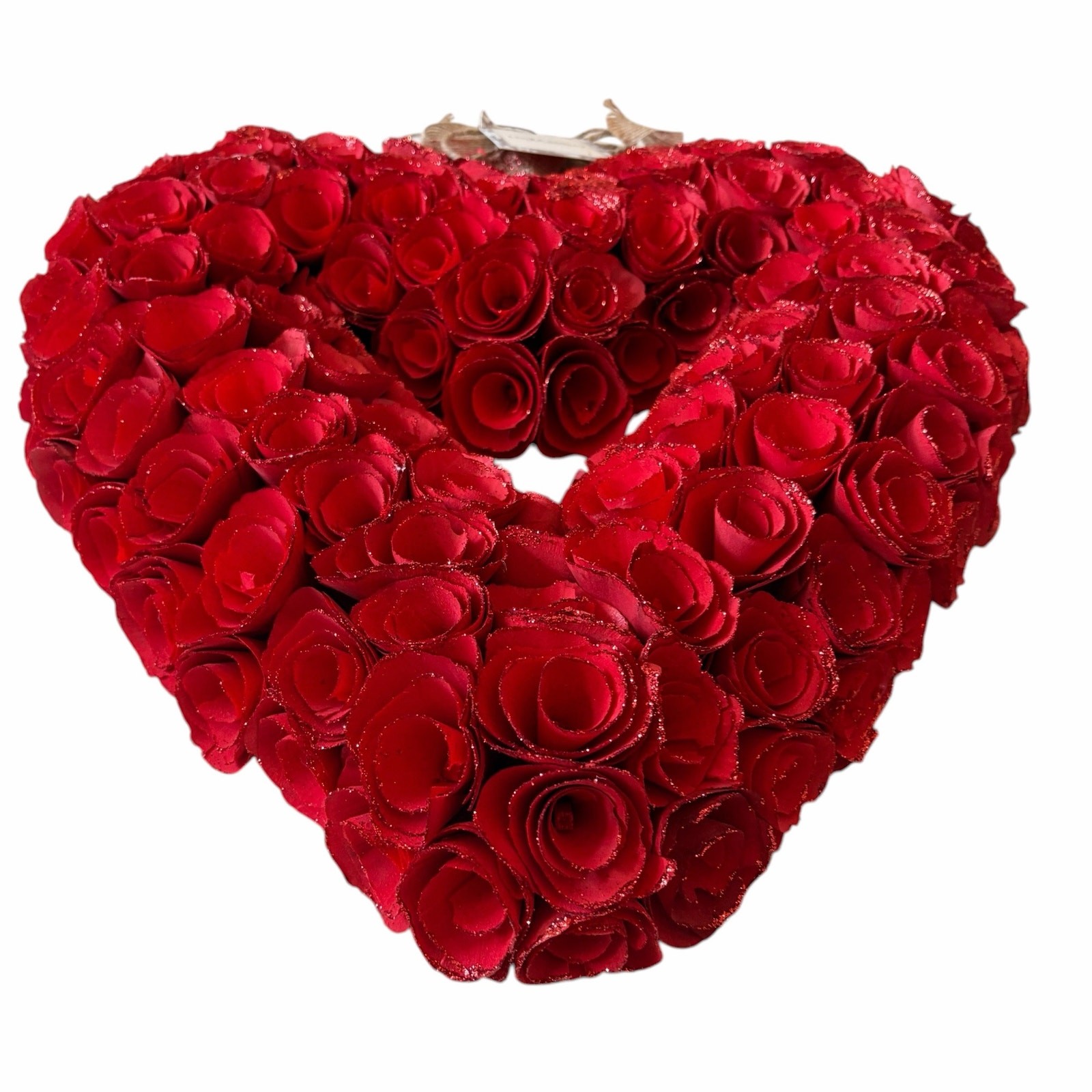 Laura Ashley Red Wood Curl Heart Wreath 20in Valentines Day Decor XO Love NEW
