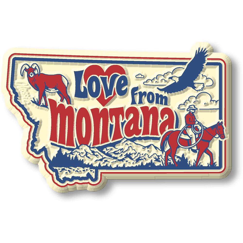 “Love from Montana” Vintage State Magnet by Classic Magnets