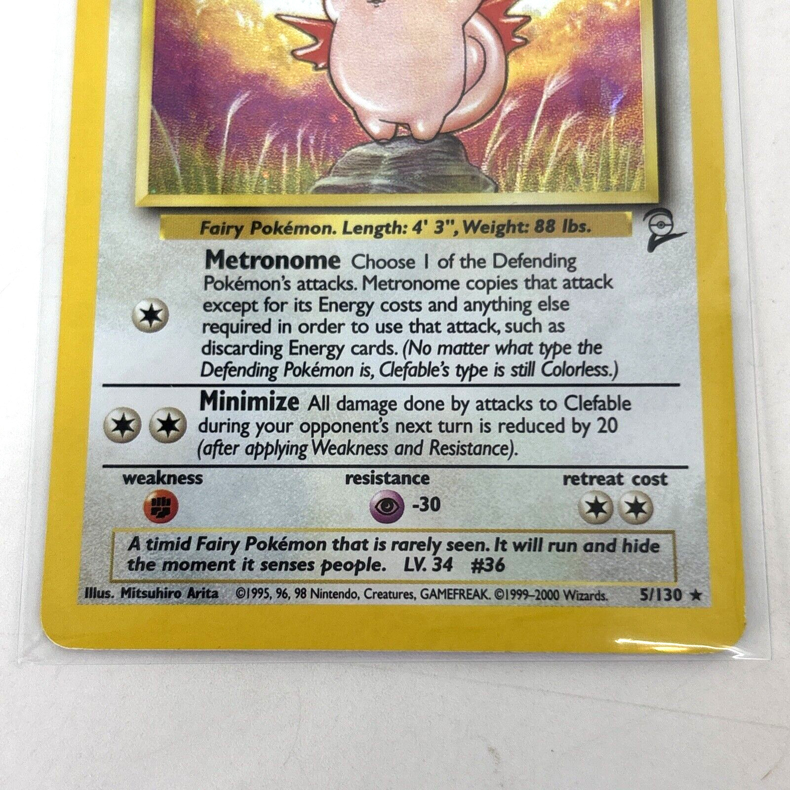 NM Clefable 5/130 Holo 1999 Base Set 2 WOTC Pokemon TCG