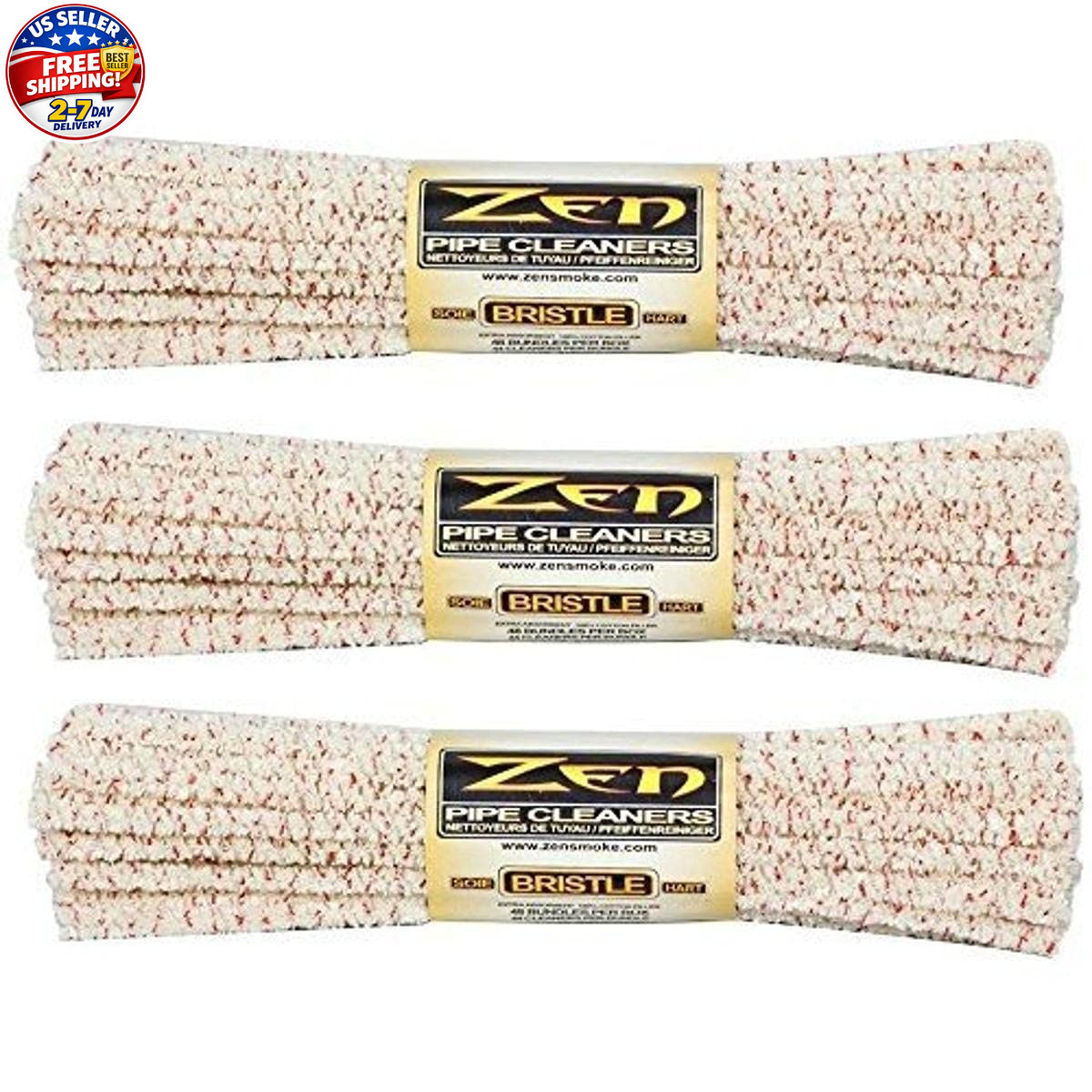 Zen Bundles Zen Pipe Cleaners Hard Bristle, 132 Count (Pack of 3),Yellow