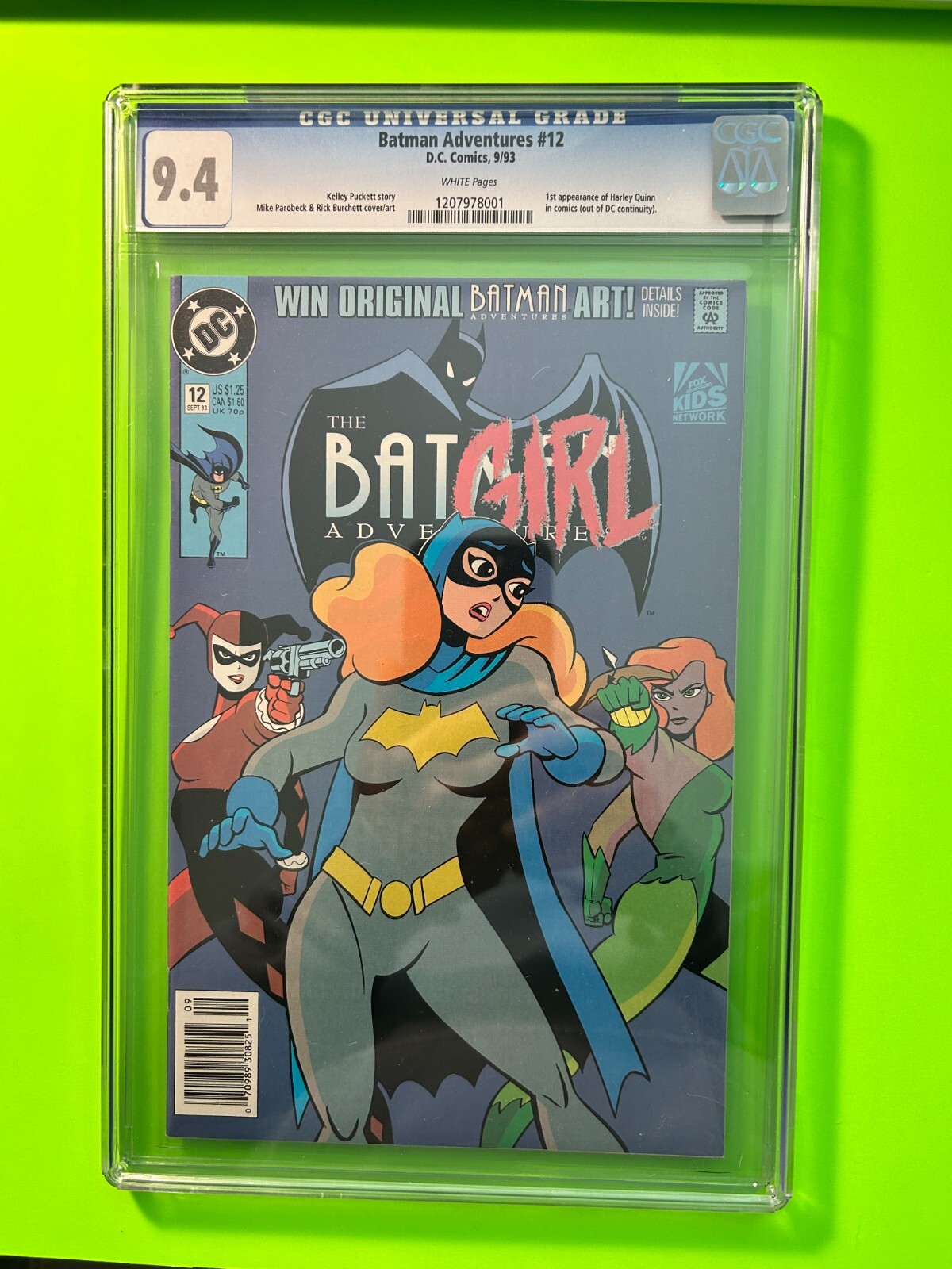 BATMAN ADVENTURES 12 993 CGC 94 SSTAND WHITE PAGES 1ST APP HARLEY QUINN G2U