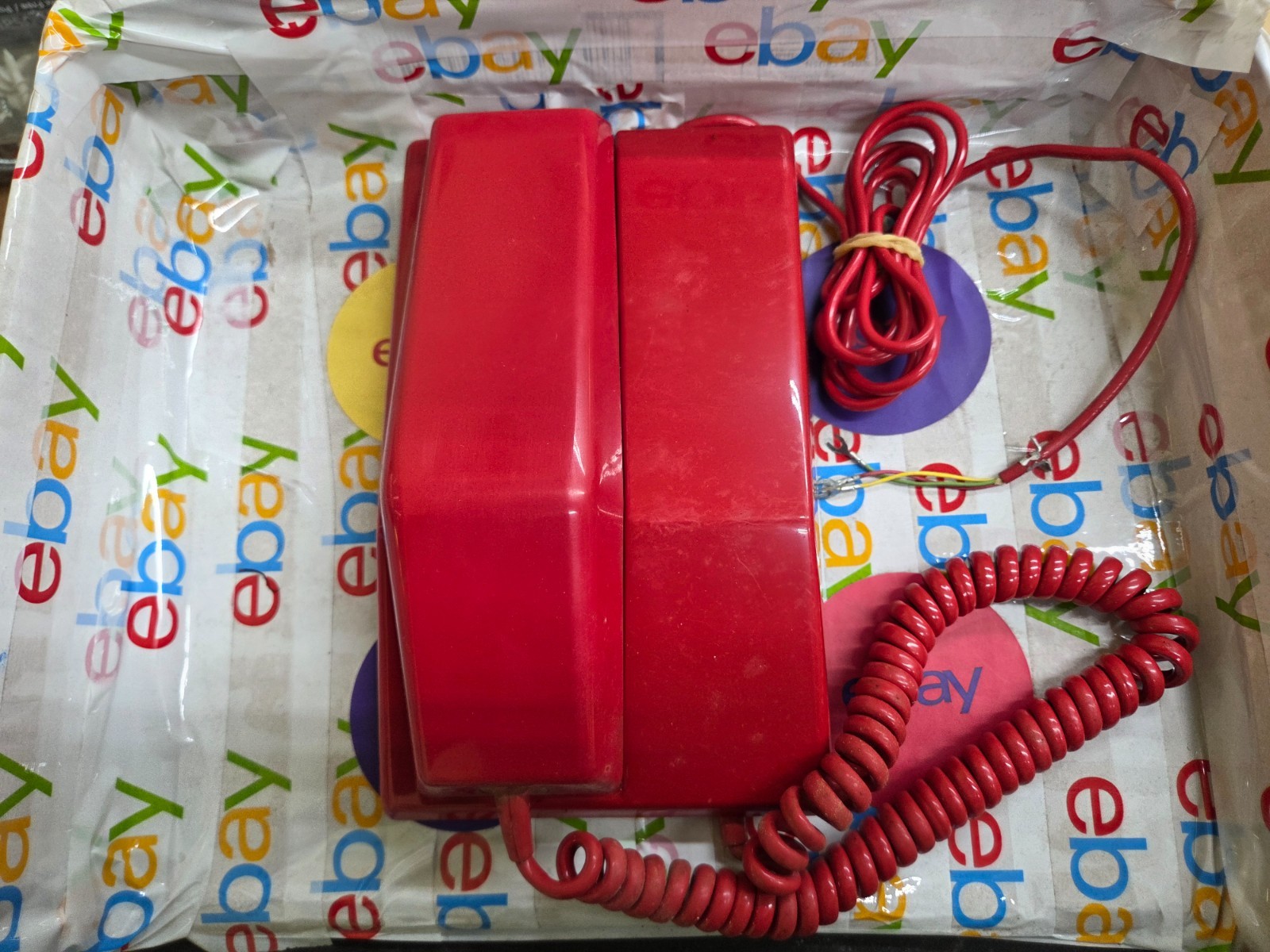 Northern Electric Telecom Telephone 1970 Red Vintage Made in Canada Untested