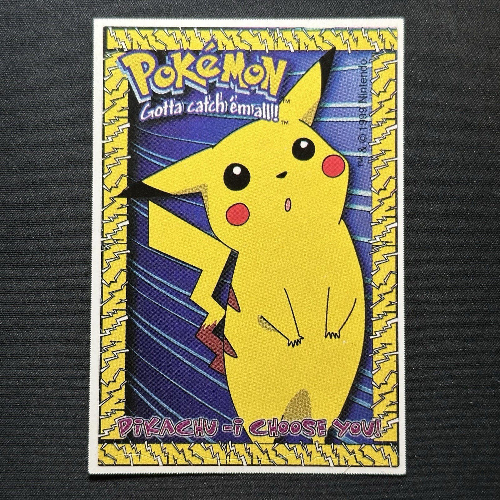 1999 Pokémon PIKACHU A&A Global Industries Inc. Vending Machine Sticker