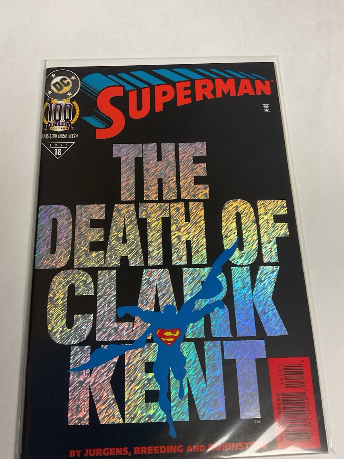 Superman #100 DC ~ 1995 The Death Of Clark Kent UNREAD NM 9.4 Flat Rate Ship