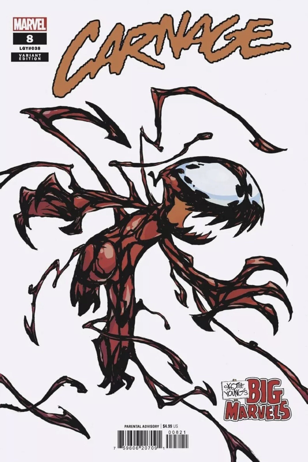 CARNAGE #8 SKOTTIE YOUNG BIG MARVEL VARIANT NM