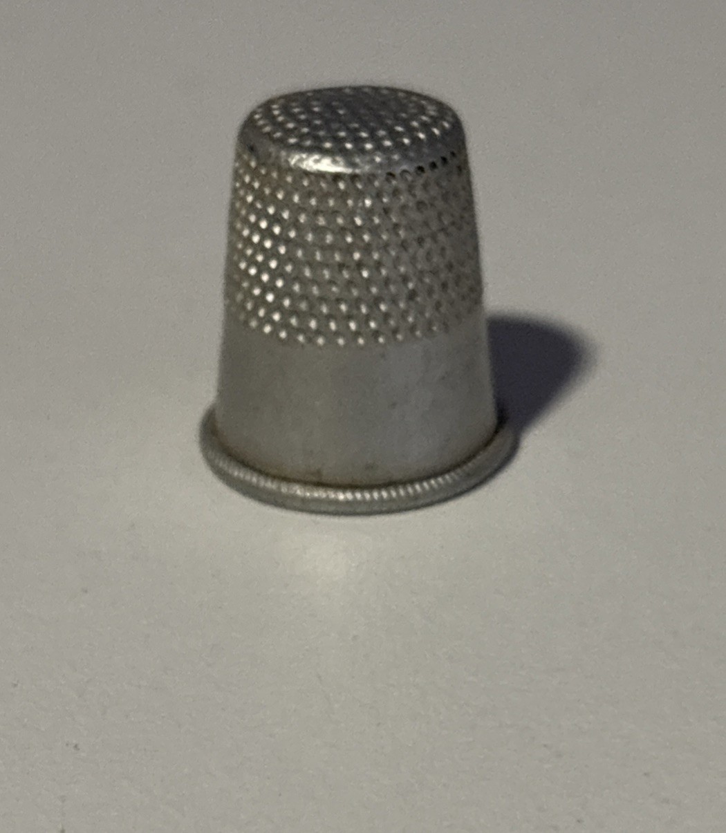 Vintage Silver Color Aluminum Metal Sewing Thimble 9/16” Internal diameter