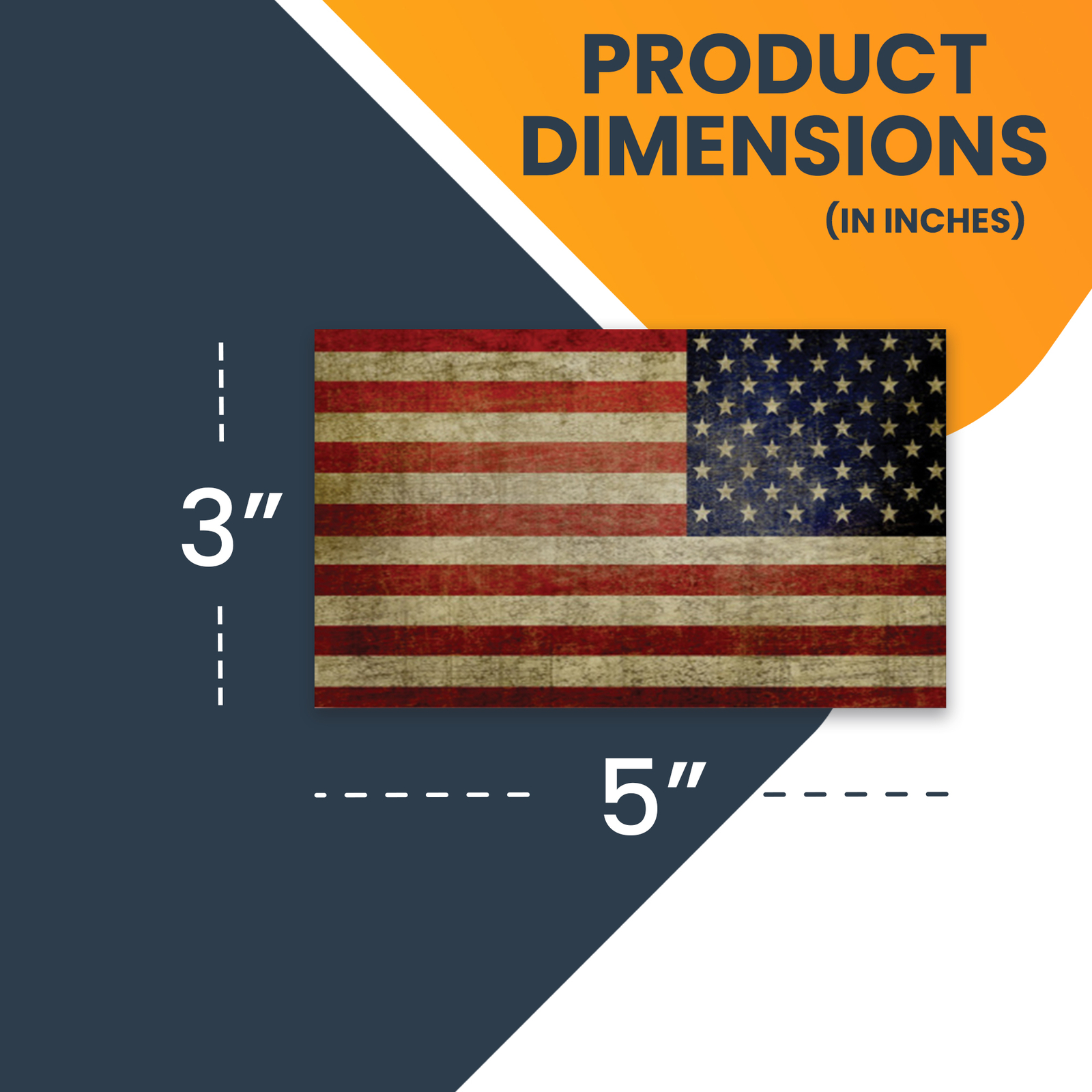Weathered American and Reversed Weathered American Magnet, 3×5 In, OPP 2 Pack