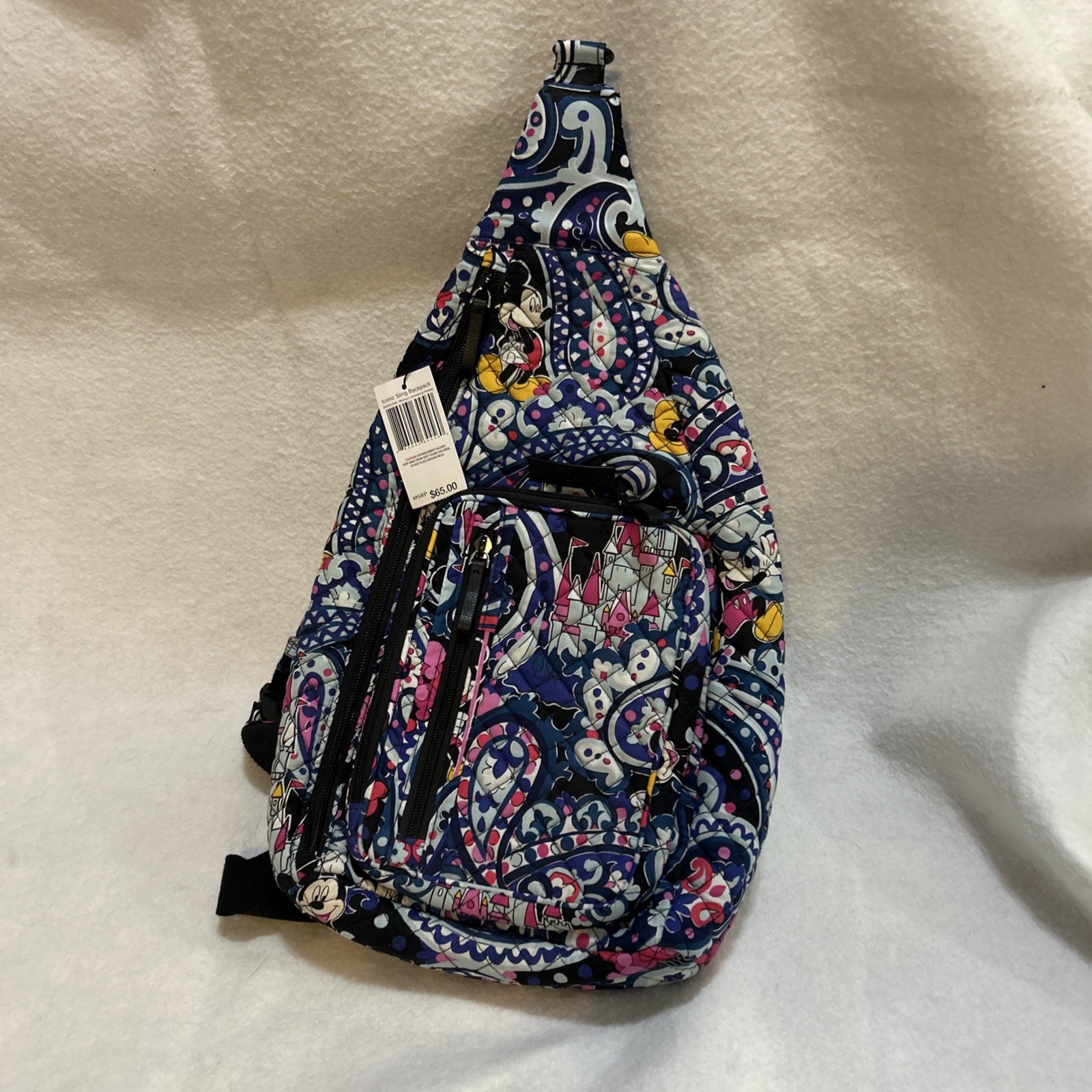 Disney Vera Bradley Iconic Sling Backpack Mickey’s Whimsical Paisley