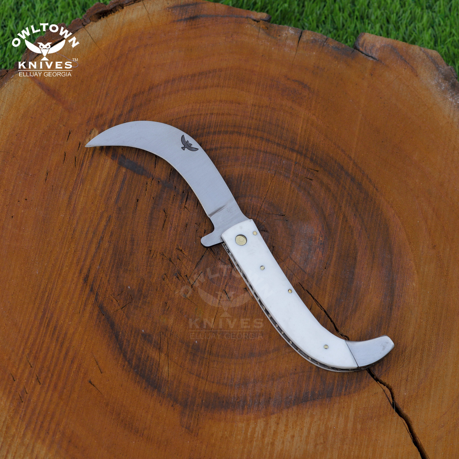 El Valiente 10″ LARGE Tranchete, Saca Tripas Knife, D2, sheath, WHITE G10 HANDLE