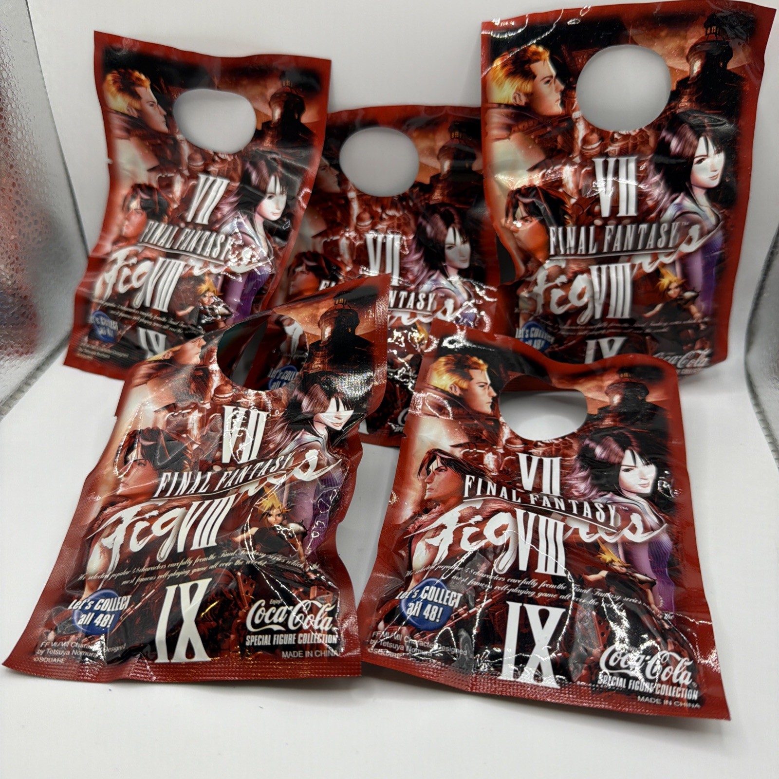 Final Fantasy VII Coca Cola Squaresoft Mini Figures set of 5 sealed unopened