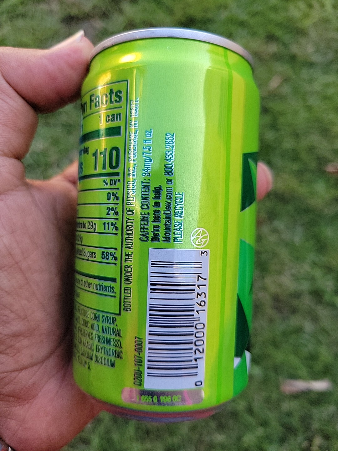 Mountain Dew Mtn Dew Miniature 7.5 Ounces Can – Empty 2021